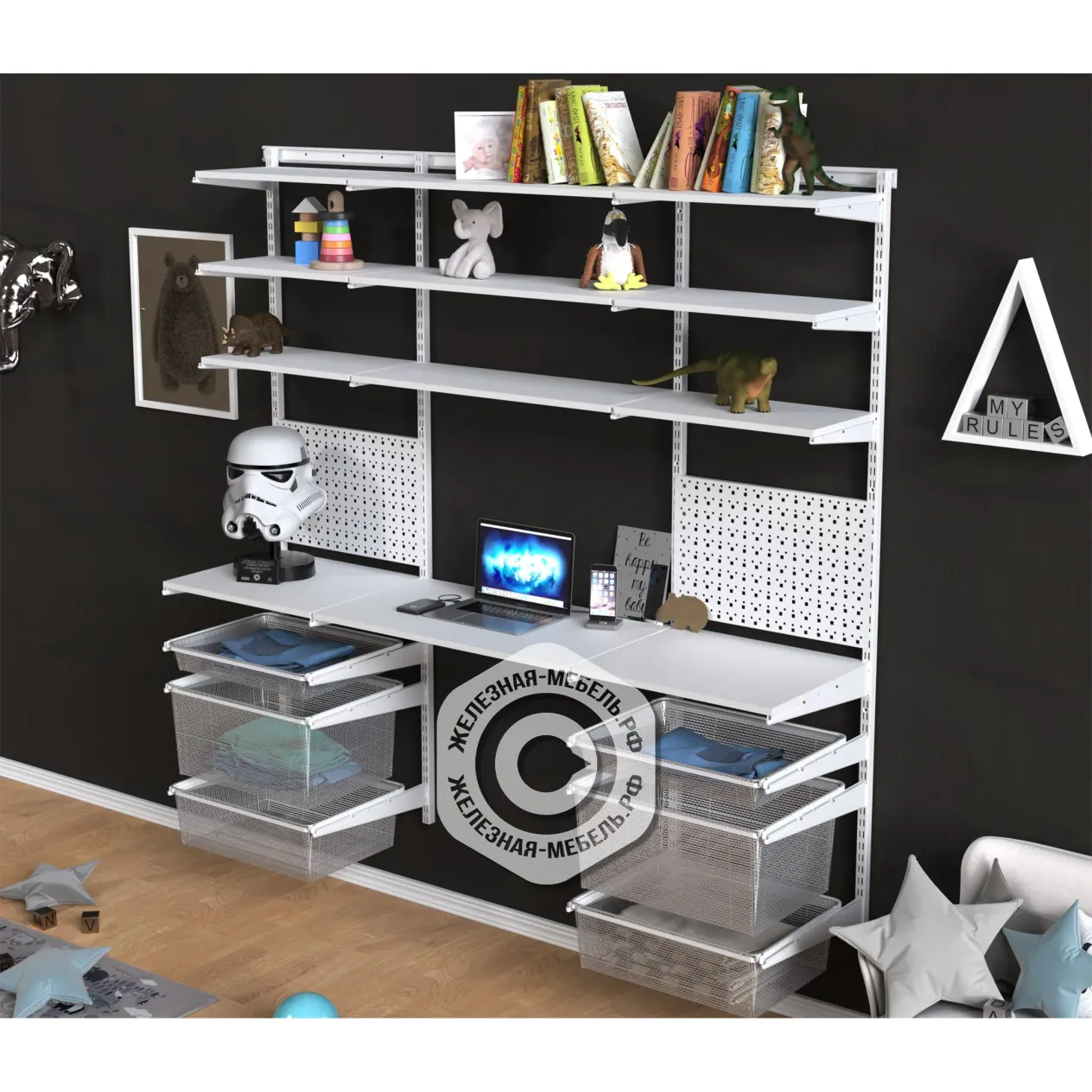 гардеробная система практик home детская 2 белая гардеробная система практик home детская 2 белая